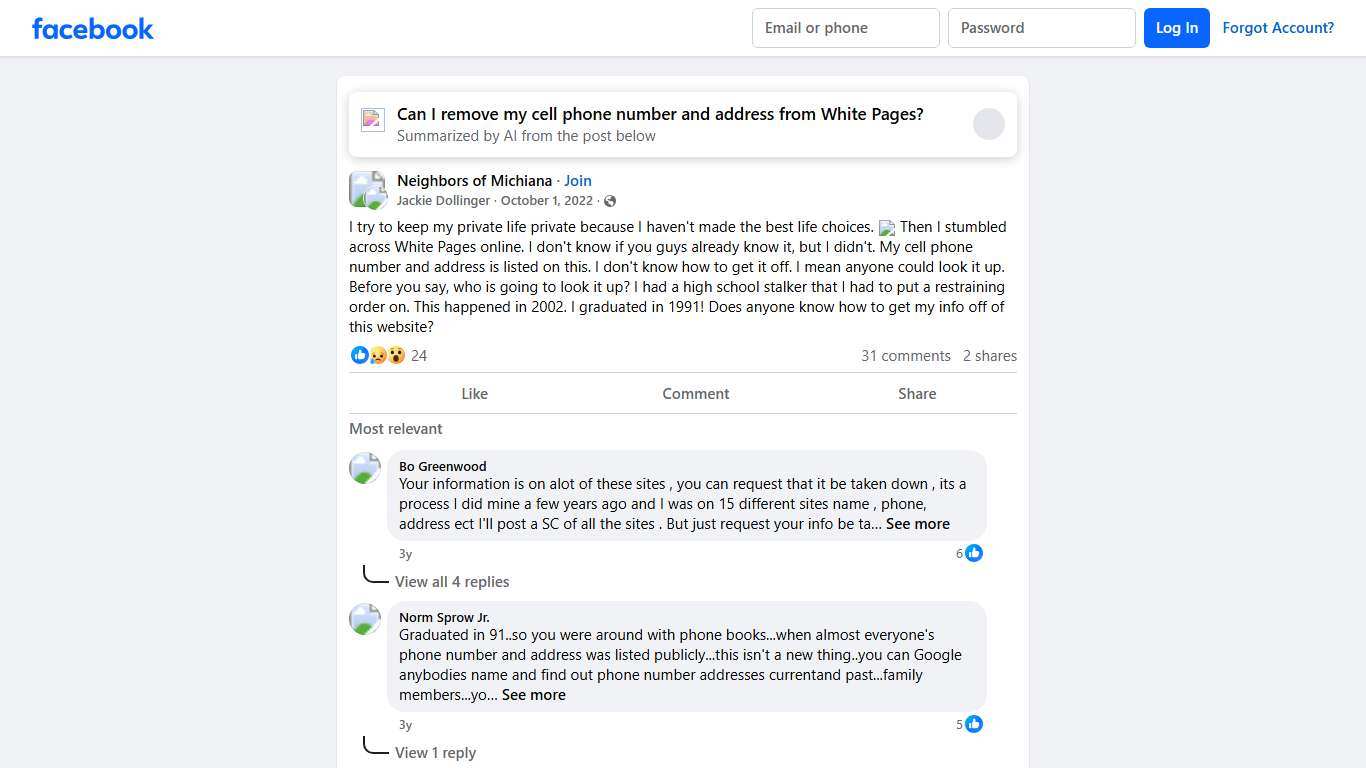 Neighbors of Michiana I try to keep my private life private because I haven't made the best life choices Facebook