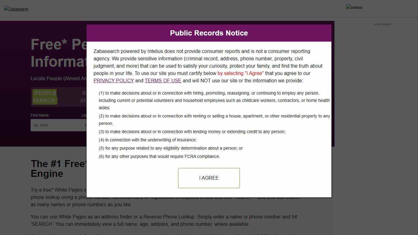 White Pages ZabaSearch